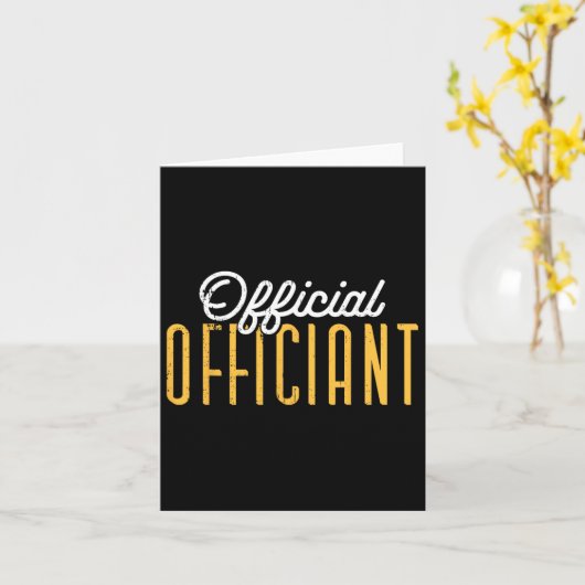 Dag van de bruiloft Ambtenaar Ordained Minister C Kaart (Gele Bloem)