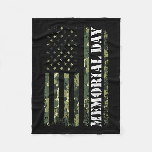 Dag van de Camouflage van de Amerikaanse vlag Fleece Deken (Voorkant)
