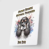 Dag van de Cocker Spaniel Vierkante Klok (Hoek)