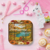 Dag van de Dankbaarheid Papieren Bord (Feest)