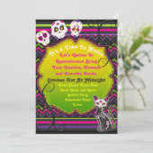 Dag van de Dead Dia De Los Muertos Calacas Invite Kaart (Staand voorkant)