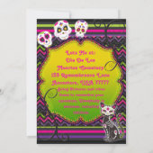 Dag van de Dead Dia De Los Muertos Calacas Invite Kaart (Achterkant)