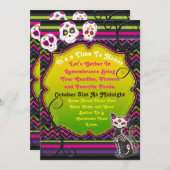 Dag van de Dead Dia De Los Muertos Calacas Invite Kaart (Voorkant / Achterkant)