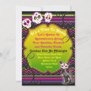 Dag van de Dead Dia De Los Muertos Calacas Invite Kaart