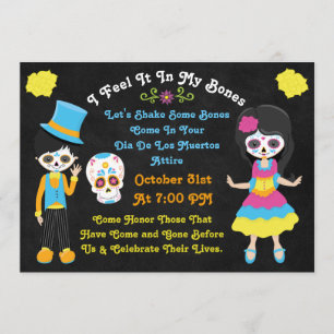 Dag van de Dead Dia De Los Muertos Calacas Invite Kaart
