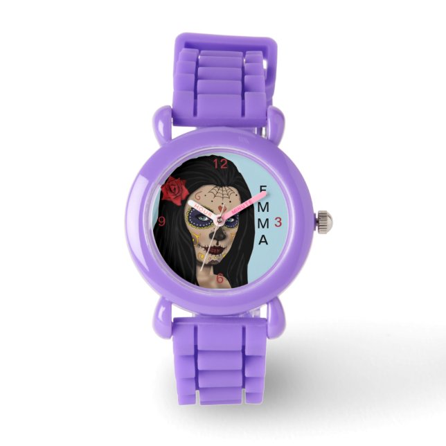 Dag van de Dead Girls Watch Horloge (Voorkant)