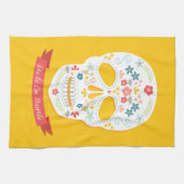 Dag van de Dead Sugar Keukenhanddoek - geel (Horizontaal)