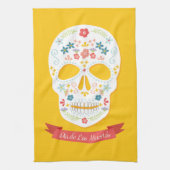 Dag van de Dead Sugar Keukenhanddoek - geel (Verticaal)
