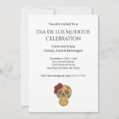 Dag van de Dead Sugar Skull Halloween Party Kaart (Achterkant)