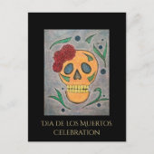 Dag van de Dead Sugar Skull Halloween Party Uitnodiging Briefkaart (Voorkant)