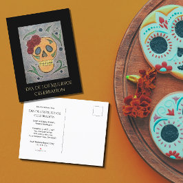 Dag van de Dead Sugar Skull Halloween Party Uitnodiging Briefkaart