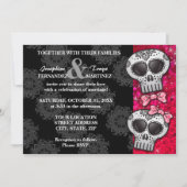 Dag van de Dead Sugar Skull LGBT Wedding Glitter Kaart (Voorkant)