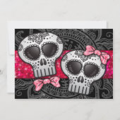 Dag van de Dead Sugar Skull LGBT Wedding Glitter Kaart (Achterkant)