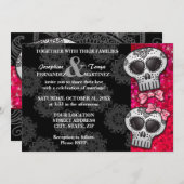Dag van de Dead Sugar Skull LGBT Wedding Glitter Kaart (Voorkant / Achterkant)