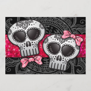 Dag van de Dead Sugar Skull LGBT Wedding Glitter Kaart