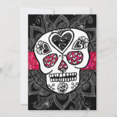 Dag van de Dead Sugar Skull LGBT Wedding Glitter Kaart (Achterkant)