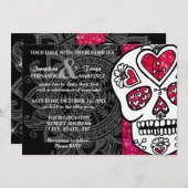 Dag van de Dead Sugar Skull LGBT Wedding Glitter Kaart (Voorkant / Achterkant)