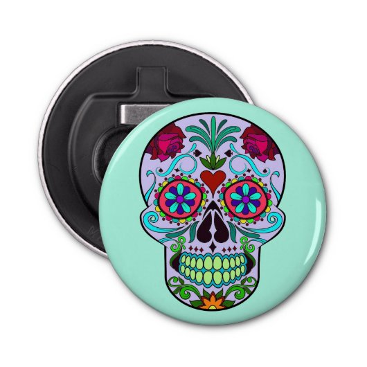 Dag van de Dead Sugar Skull Magnet Bottle Opener (Voorkant)