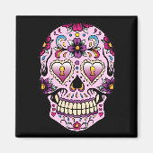 Dag van de Dead Sugar Skull Pink Magnet (Voorkant)