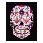 Dag van de Dead Sugar Skull Roze Foto Afdruk (Voorkant)