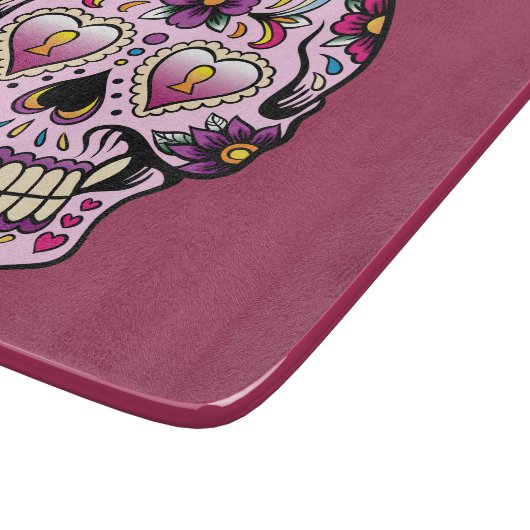 Dag van de Dead Sugar Skull Roze Snijplank (Hoek)