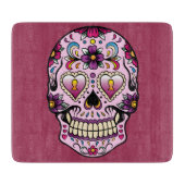 Dag van de Dead Sugar Skull Roze Snijplank (Voorkant)