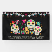 Dag van de Dead Sugar Skulls Persoonlijke Banner (Horizontaal)
