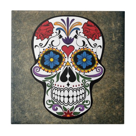 Dag van de Día de Muertos Mexico Tegeltje (Voorkant)