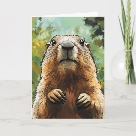 Dag van de Dierlijke Groundhog Feestdagen Kaart (Voorkant)