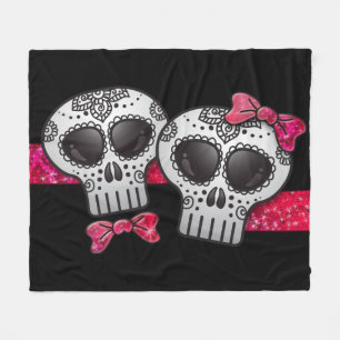 Dag van de dikke suikerschedel Meisje Warmroze gli Fleece Deken