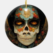 Dag van de dode 1 Fantastische schedel Keramisch Ornament (Achterkant)