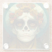 Dag van de dode 2 Fantastische schedel Glazen Onderzetter (Achterkant)