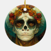 Dag van de dode 2 Fantastische schedel Keramisch Ornament (Achterkant)