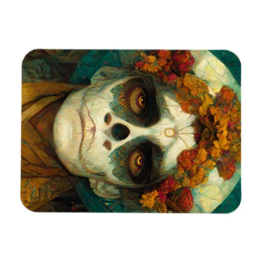 Dag van de dode 2 Fantastische schedel Magneet (Horizontaal)