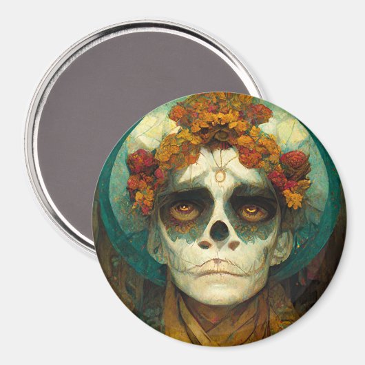 Dag van de dode 2 Fantastische schedel Magneet (Voorkant / Achterkant)