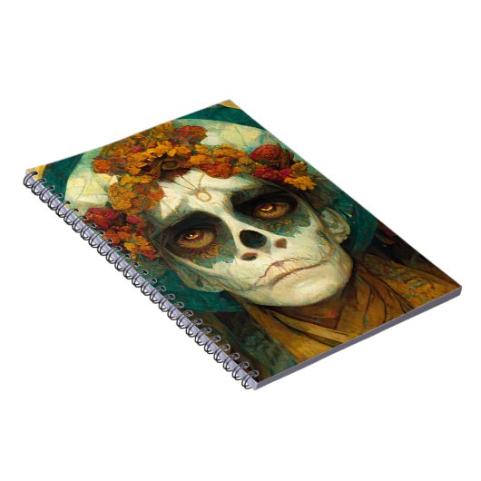 Dag van de dode 2 Fantastische schedel Notitieboek (Rechterzijde)