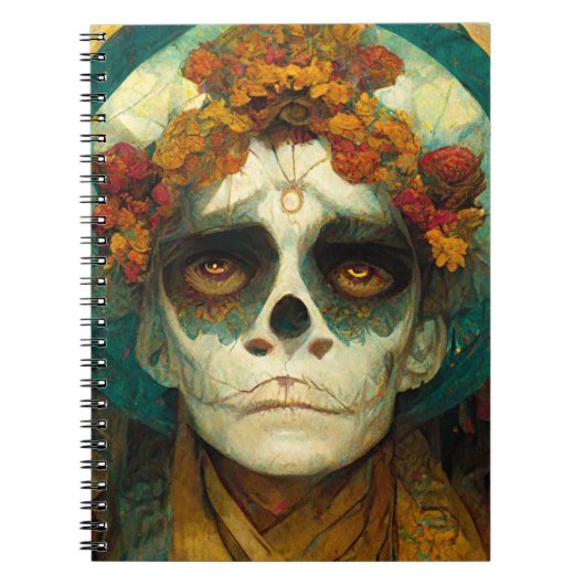 Dag van de dode 2 Fantastische schedel Notitieboek (Voorkant)