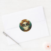 Dag van de dode 2 Fantastische schedel Ronde Sticker (Envelop)