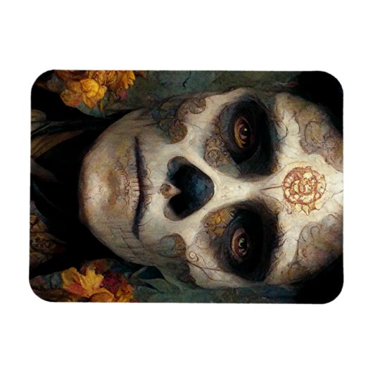 Dag van de dode 3 Fantastische schedel Magneet (Horizontaal)