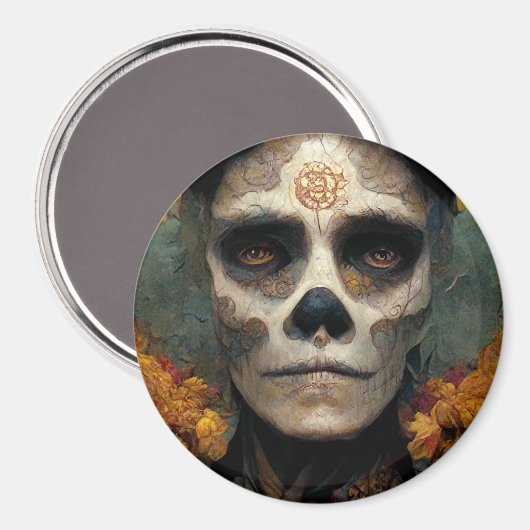 Dag van de dode 3 Fantastische schedel Magneet (Voorkant / Achterkant)