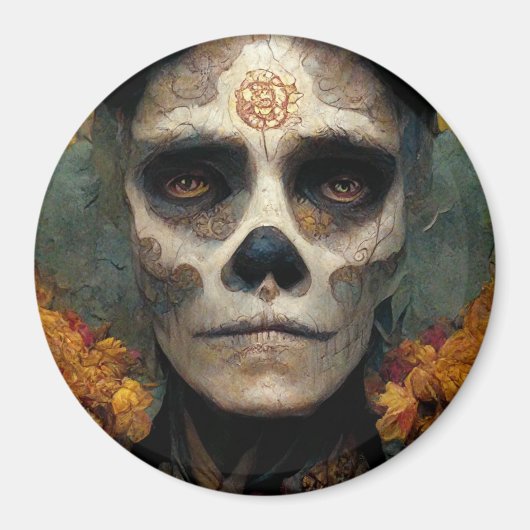 Dag van de dode 3 Fantastische schedel Magneet (Voorkant)