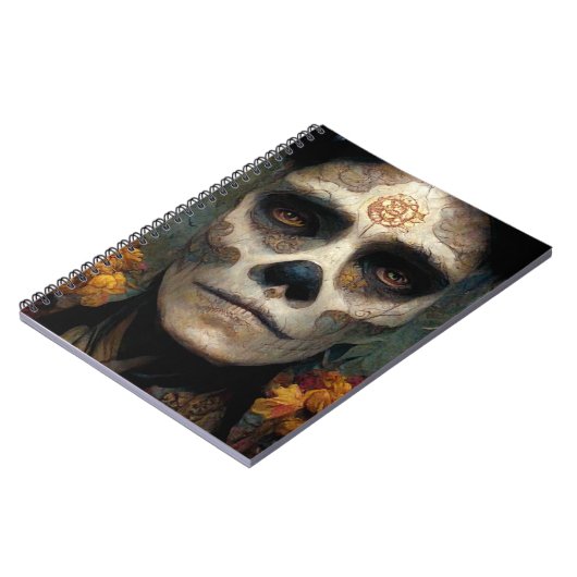 Dag van de dode 3 Fantastische schedel Notitieboek (Linkerzijde)