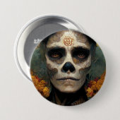 Dag van de dode 3 Fantastische schedel Ronde Button 7,6 Cm (Voorkant /achterkant)