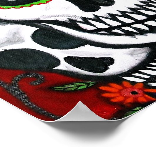 Dag van de dode 3 schedels poster (Hoek)