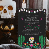 Dag van de Dode Bloemen Skulls Zoet 16 Kaart