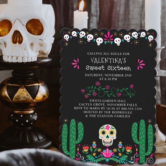 Dag van de Dode Bloemen Skulls Zoet 16 Kaart