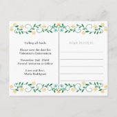 Dag van de Dode Bloemen Suikerschedels Save the Da Aankondigingskaart (Achterkant)