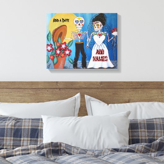 Dag van de dode bruiloft canvas afdruk (Insitu (Slaapkamer))