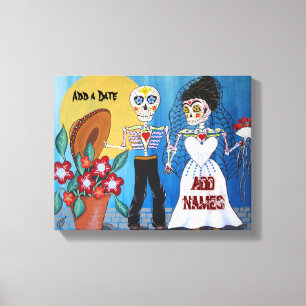 Dag van de dode bruiloft canvas afdruk