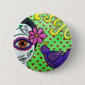 Dag van de dode "Catrina" Button (Voorkant)